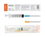 Шприц, 5 мл 10 шт трехкомпонентный с двумя иглами (23G 0.6ммх38мм + 25G 0.5ммх38мм TW)